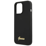 Guess GUHMP13XLSLMGBK iPhone 13 Pro Max 6.7" black/black hardcase Silicone Script Gold Logo MagSafe