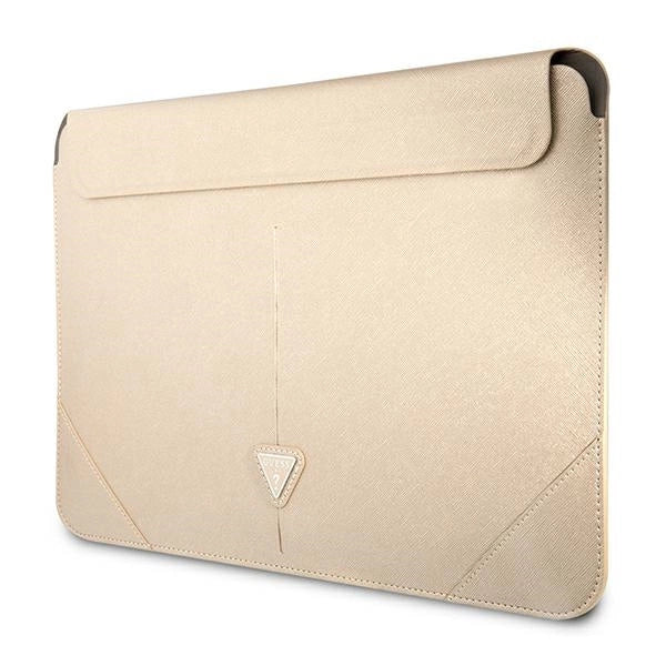 Guess Saffiano Triangle Logo case til en 14" laptop - beige