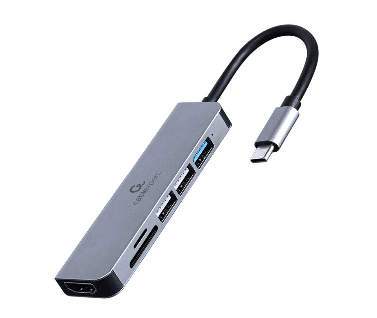 Gembird A-CM-COMBO6-02 dockingstation Ledningsført USB 3.2 Gen 1 (3.1 Gen 1) Type-C Grå