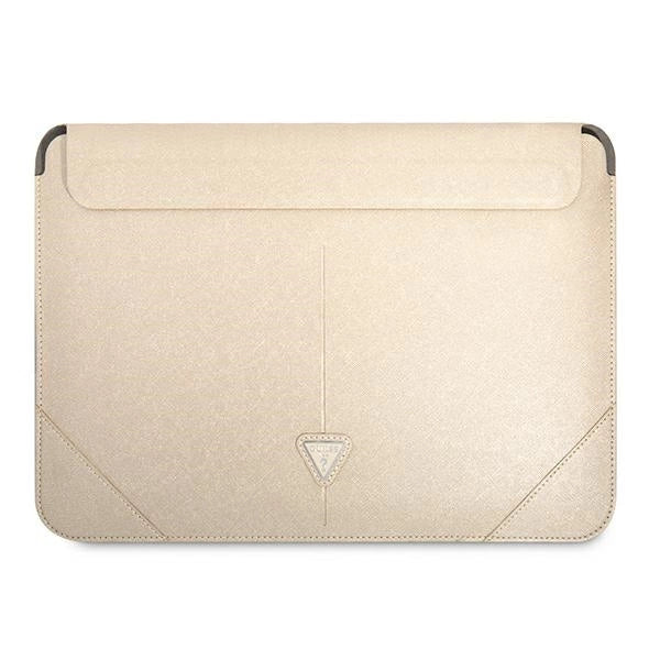 Guess Saffiano Triangle Logo case til en 16" laptop - beige