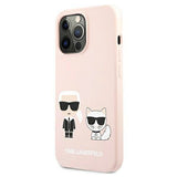 Karl Lagerfeld Silicone Ikonik Karl&Choupette MagSafe Case for iPhone 13 Pro / iPhone 13 - Light Pink