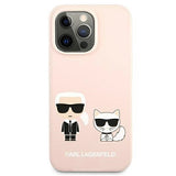 Karl Lagerfeld Silicone Ikonik Karl&Choupette MagSafe Case for iPhone 13 Pro / iPhone 13 - Light Pink