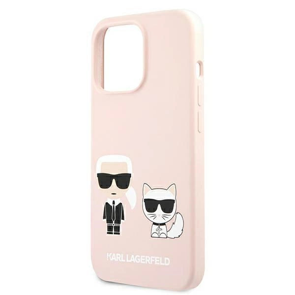 Karl Lagerfeld Silicone Ikonik Karl&Choupette MagSafe Case for iPhone 13 Pro / iPhone 13 - Light Pink