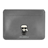 Karl Lagerfeld Saffiano Ikonik Karl-kasse til en 13-14" laptop - sølv