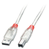 Lindy 41753 USB-kabel USB 2.0 2 m USB A USB B 0,48 Gbit/sek. Transparent