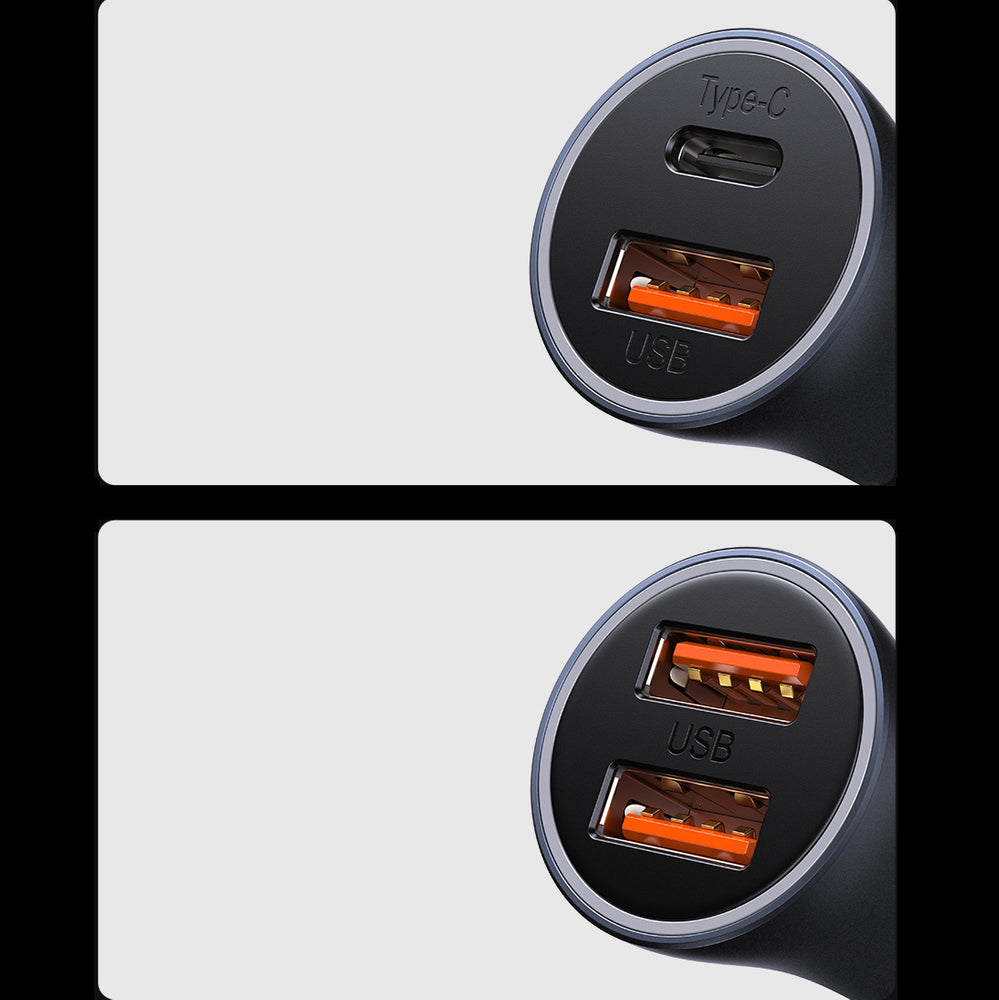Baseus Golden Contactor Max fast car charger USB + USB type C 60 W Quick Charge blue (CGJM000103)