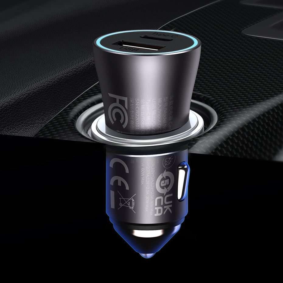 Baseus Golden Contactor Max fast car charger USB + USB type C 60 W Quick Charge blue (CGJM000103)