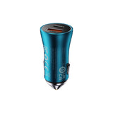 Baseus Golden Contactor Max fast car charger USB + USB type C 60 W Quick Charge blue (CGJM000103)