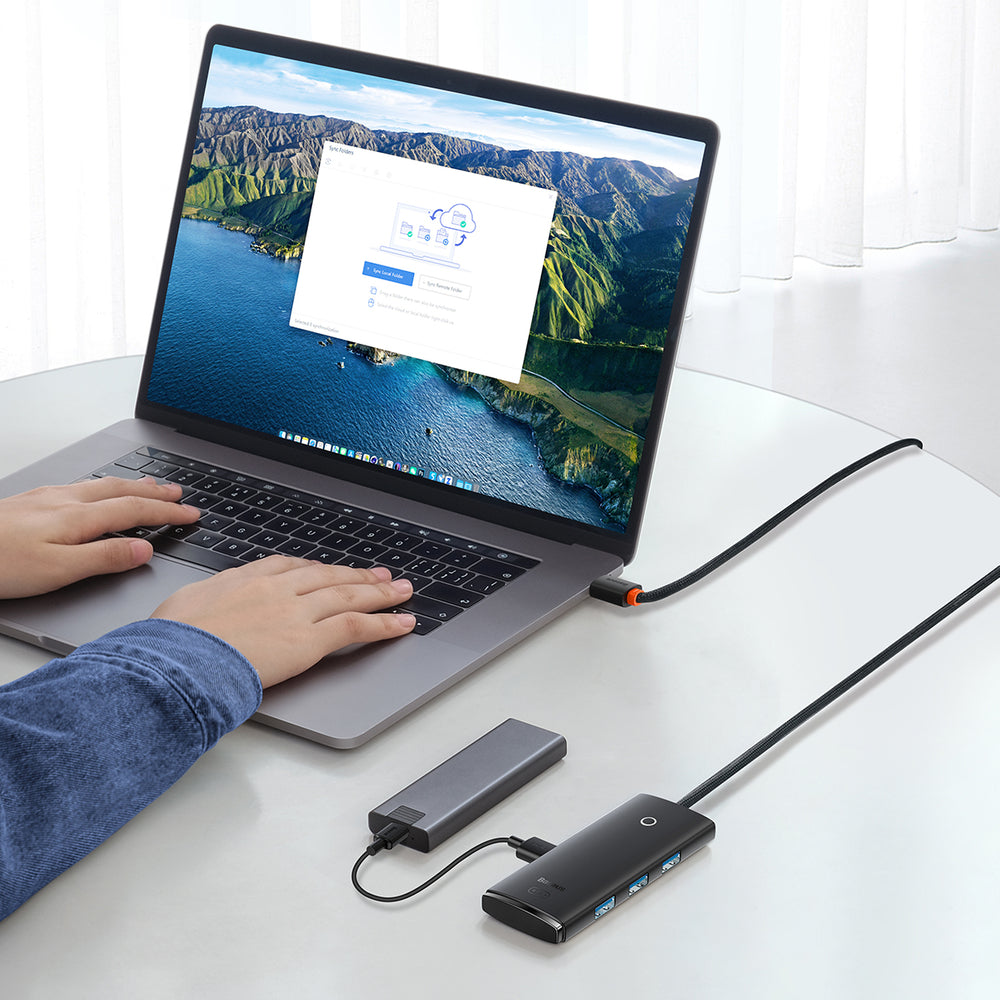 Baseus Lite Series HUB 4-Port (USB-A to 4xUSB-A 3.0) 2m black (WKQX030201)