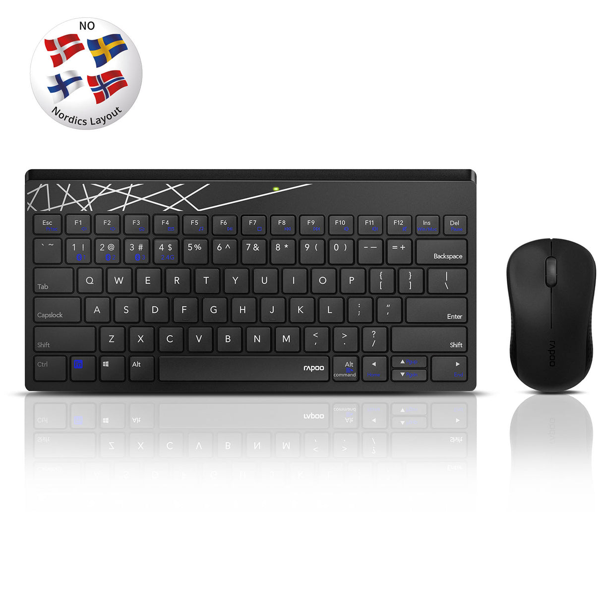 Rapoo Keyboard/Mice Set 8000 M Wireless Multi Mode Black