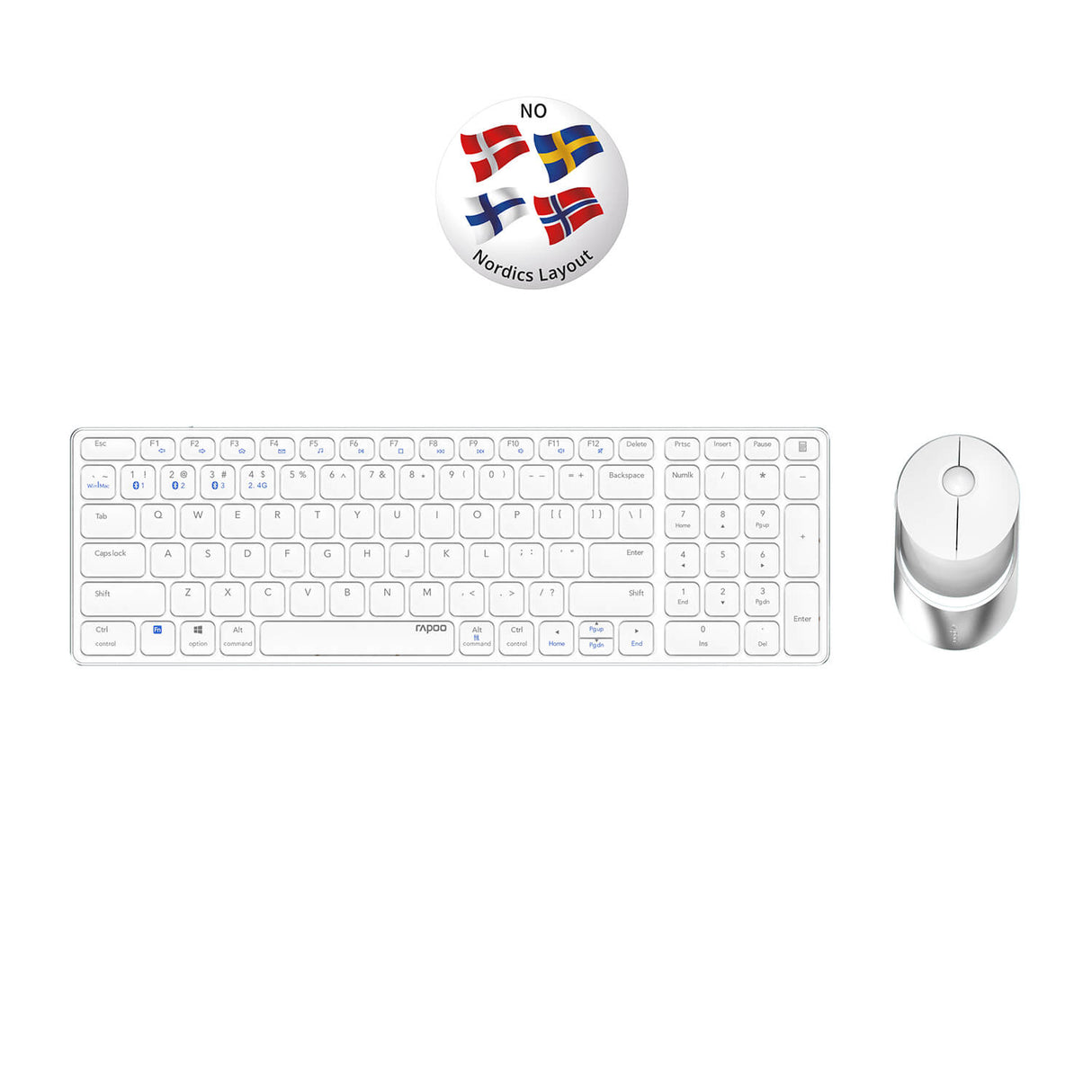 Rapoo Keyboard/Mice Set 9750 M Wireless Multi Mode White