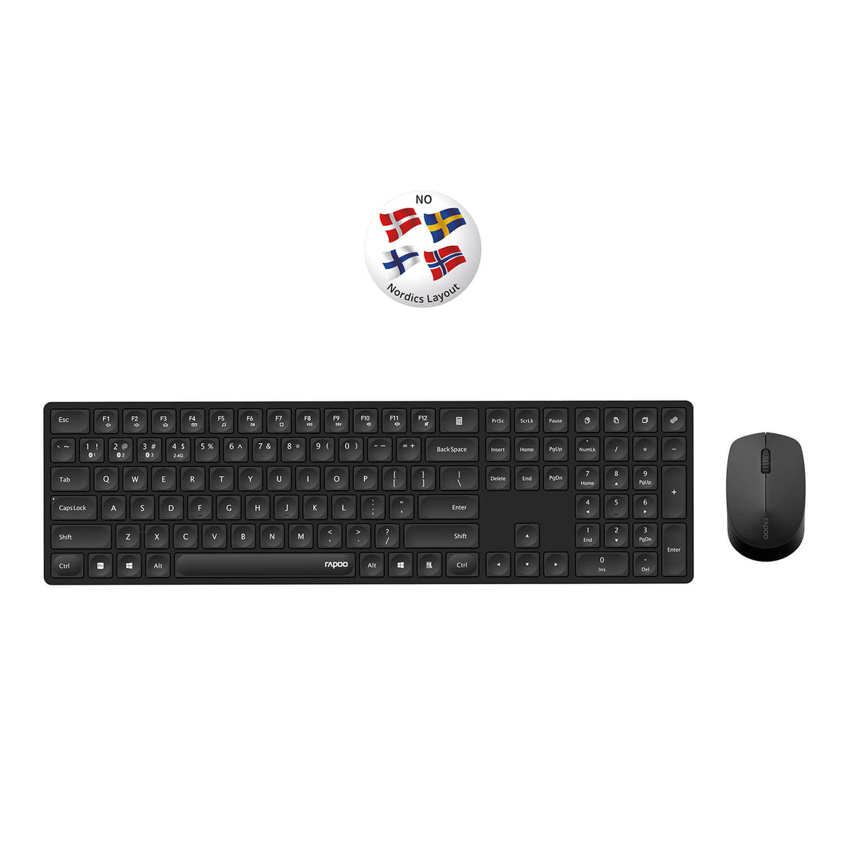 Rapoo Keyboard/Mice Set 8020 M Wireless Multi Mode Black