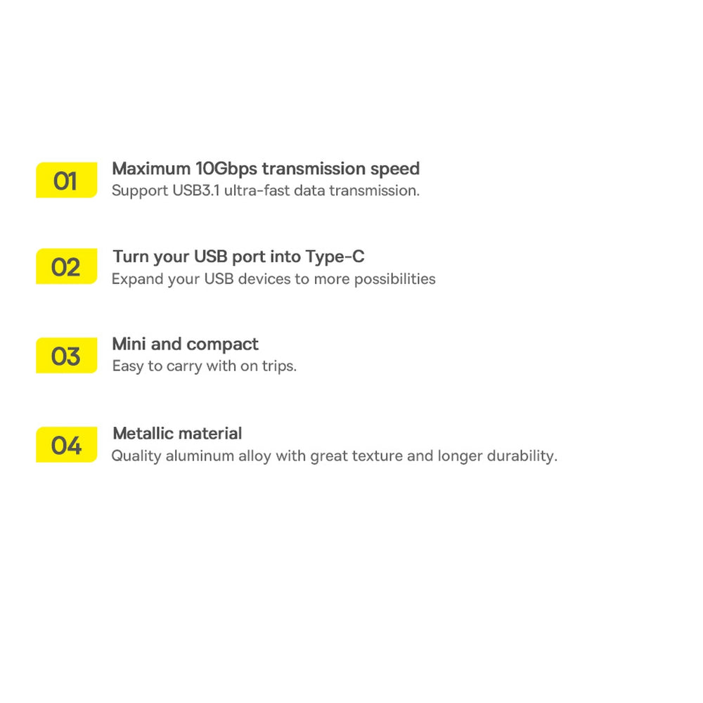 Baseus Ingenuity Series Mini USB 3.1 OTG til USB Type C adapter blå (ZJJQ000103)