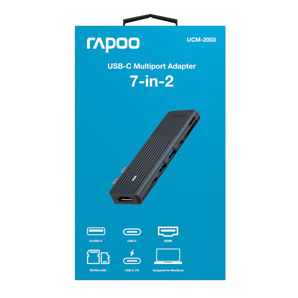 Rapoo Usb C Multiport Ucm 2003 7 In 2 Usb C Adapter (Mac Book)