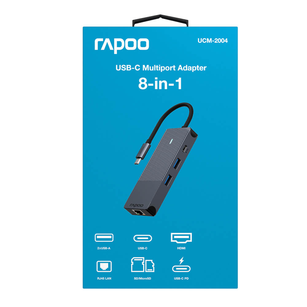 Rapoo Usb C Multiport Ucm 2004 8 In 1 Usb C Adapter