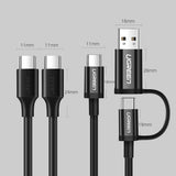 Ugreen US286 USB-C - USB-C PD QC 3A 480Mb/s 2m Kabel - sort
