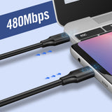 Ugreen US286 USB-C - USB-C PD QC 3A 480Mb/s 2m Kabel - sort