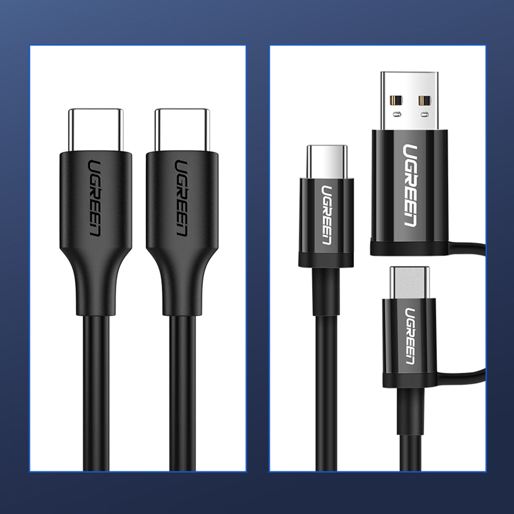 Ugreen US286 USB-C - USB-C PD QC 3A 480Mb/s 2m Kabel - sort