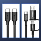 Ugreen US286 USB-C - USB-C PD QC 3A 480Mb/s 2m Kabel - sort