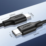 Ugreen US286 USB-C - USB-C PD QC 3A 480Mb/s 2m Kabel - sort