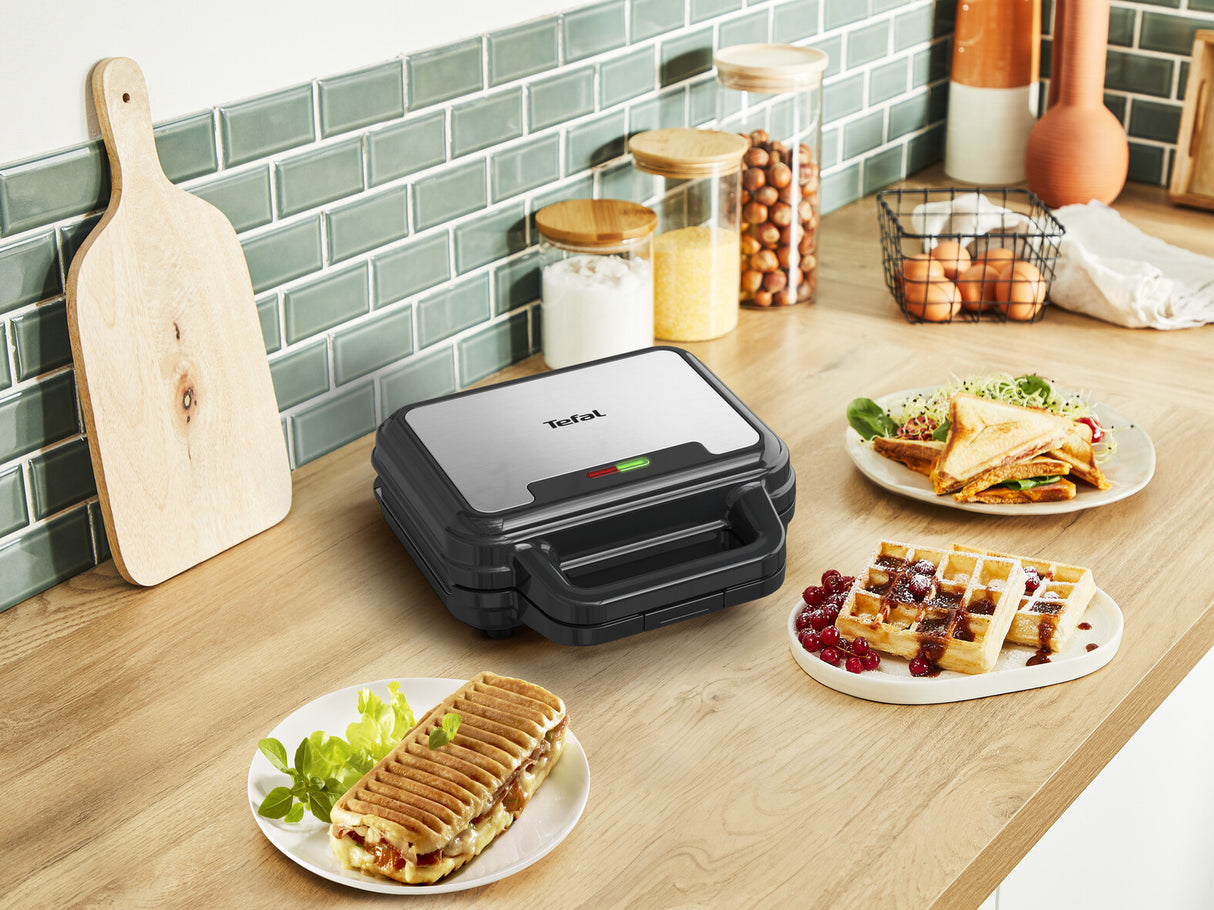 Tefal SW383D10 sandwichtoaster 700 W Sort, Rustfrit stål