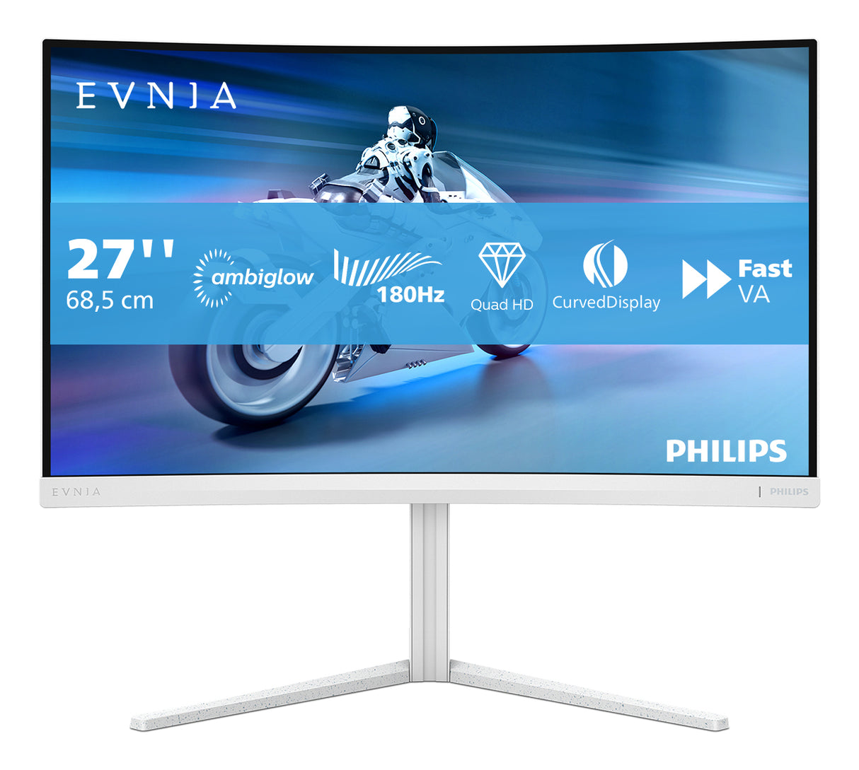Philips Evnia 5000 27M2C5501/00 computerskærm 68,6 cm (27") 2560 x 1440 pixel Quad HD LCD Hvid