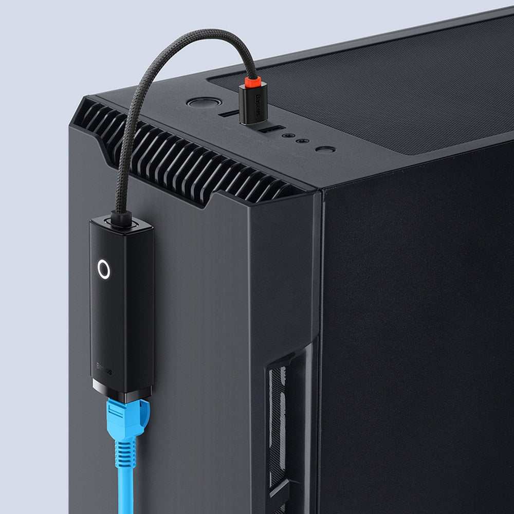 Baseus Lite Series external network card USB Type C - RJ-45 1Gbps (1000Mbps) black (WKQX000301)