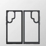 Ude i rummet Case Case for Samsung Galaxy S22 Ultra Hard Cover med Gel Frame Red