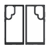 Ude i rummet Case Case for Samsung Galaxy S22 Ultra Hard Cover med Gel Frame Red