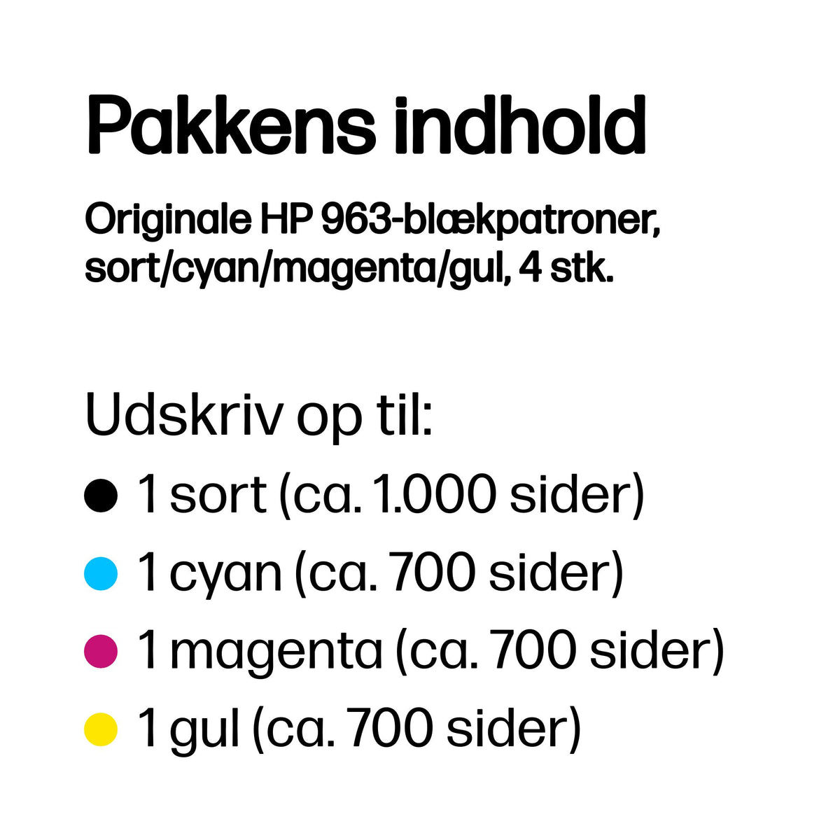 HP 963 Sort Gul Cyan Magenta Blæk 6ZC70AE