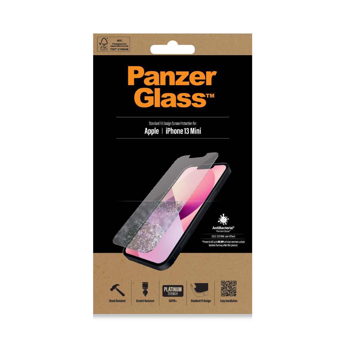 PanzerGlass ® Skærmbeskyttelse iPhone 13 Mini | Standard Fit