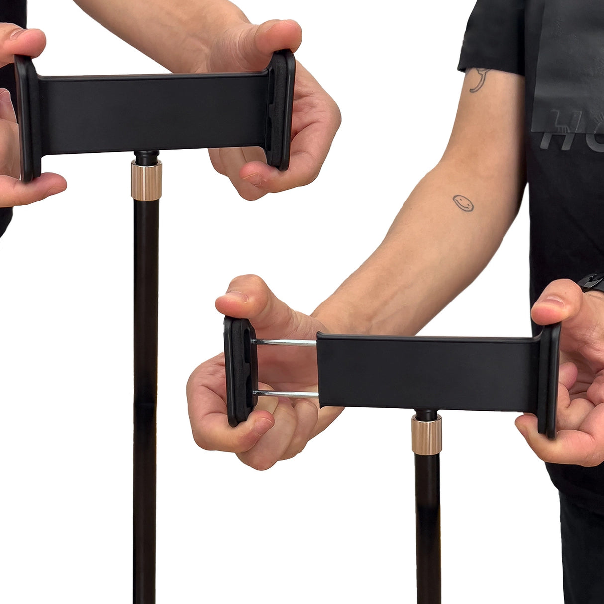 Wozinsky står for tablet og telefon på skrivebordet sort (WTHBK4)