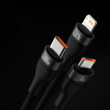 Baseus Flash Series II cable USB - USB Type C / Lightning / micro USB 100 W 1.2 m black (CASS030001)