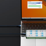 Baseus Flash Series II cable USB - USB Type C / Lightning / micro USB 100 W 1.2 m blue (CASS030003)