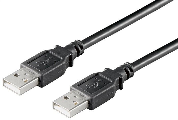 USB-A TILSLUTNINGSKABEL, 2.0, SORT, 1M