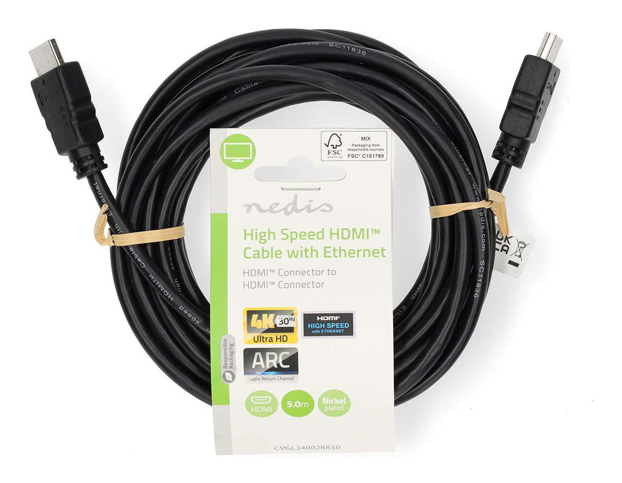 Nedis CVGL34002BK50 HDMI-kabel 5 m HDMI Type A (Standard) Sort