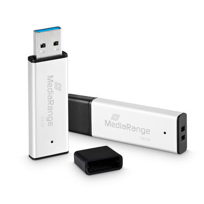 MediaRange MR1902 USB-nøgle 128 GB USB Type-A 3.2 Gen 1 (3.1 Gen 1) Sort, Sølv