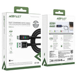ACEFAST C7-04 USB-kabel 1,2 m USB A USB C 100 W Sort