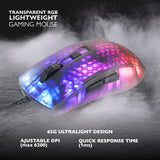 Deltaco Gaming DM310 ultralight mouse, semi-transparent blac