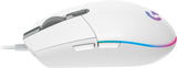 Logitech Gaming Mouse G102 LIGHTSYNC Optisk Kablet Hvid