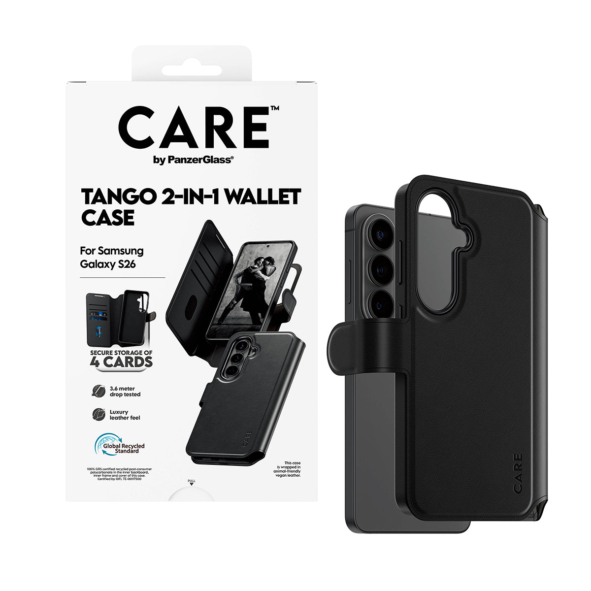 CARE by PanzerGlass Tango 2-in-1 Wallet Case w. Qi Samsung Galaxy S26
