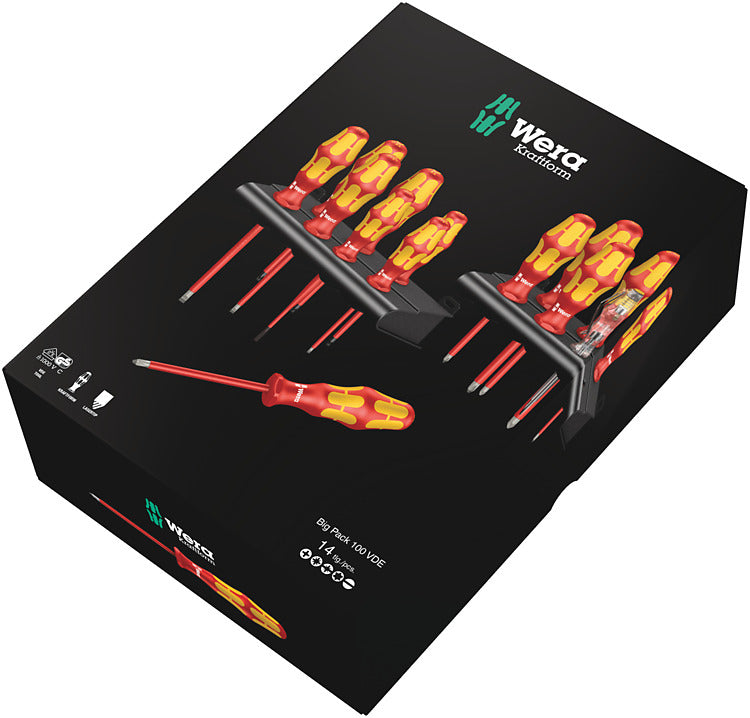 Wera Kraftform Big Pack 100 VDE Skruetrækkersæt 14 Dele