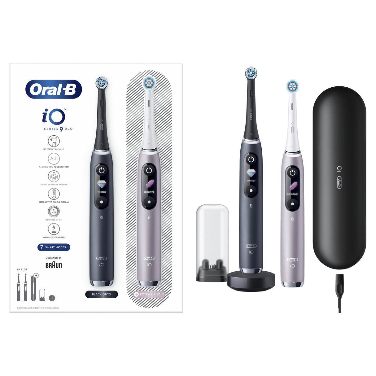 Oral-B iO Series 9 Duo Elektrisk tandbørste Black/Rose