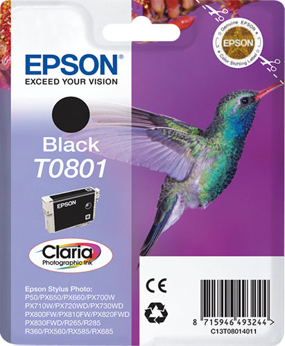 Epson Hummingbird T0801 blækpatron 1 stk Original Sort