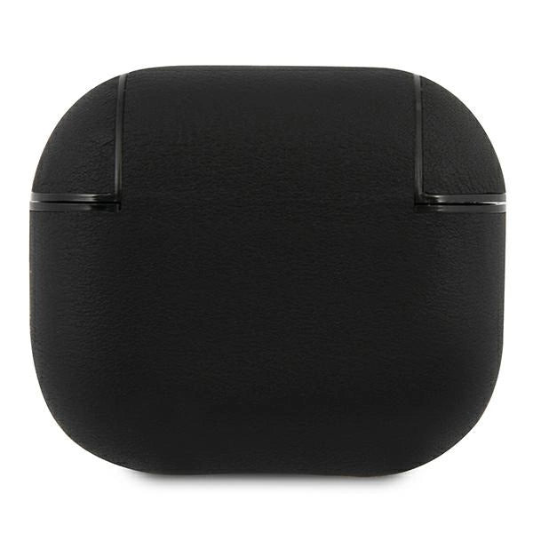 BMW Genuine Leather Silver Logo Case for AirPods 3 - Black
