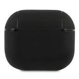 BMW Genuine Leather Silver Logo Case for AirPods 3 - Black