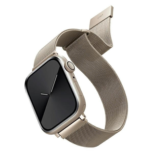 Uniq Dante rustfrit stål rem til Apple Watch 1/2/3/4/5/6/7/8/SE/SE2 38/40/41 mm - beige