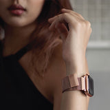 Uniq Dante rustfrit stål rem til Apple Watch 1/2/3/4/5/6/7/8/SE/SE2 38/40/41mm - Rose Gold
