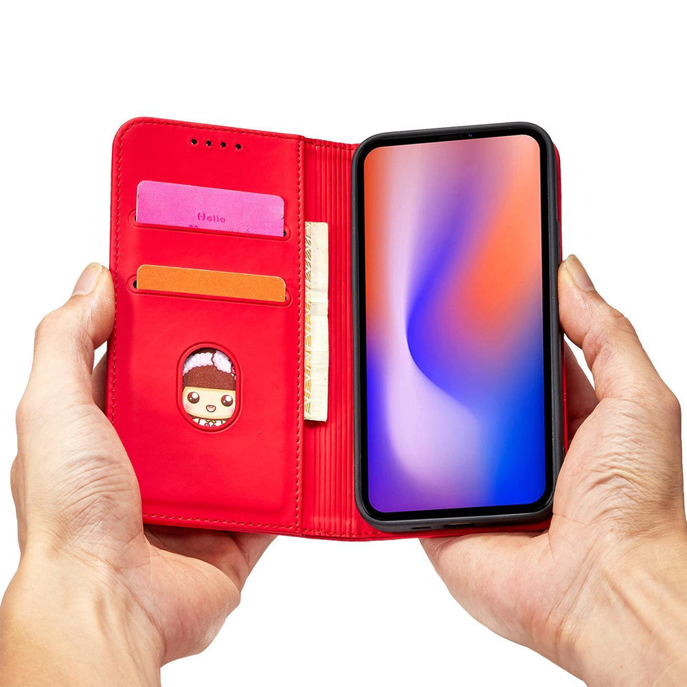 Magnetkortkasse til iPhone 12 Pro lommekort tegnebog kortholder rød