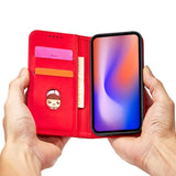 Magnetkortkasse til iPhone 12 Pro lommekort tegnebog kortholder rød